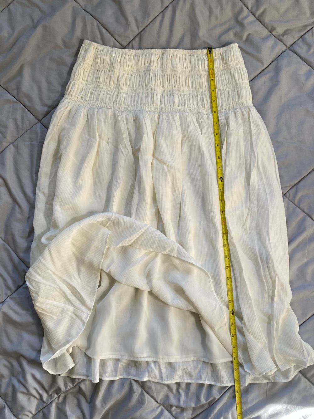 H&M Cream Smocked Waist Midi Skirt - Picture 4 of 5